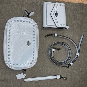 Coach Crossbody Clutch w/ Rivets & matching wallet